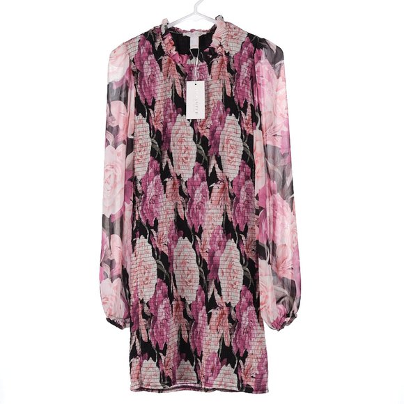 Revamped Dresses & Skirts - Revamped Smocked Floral Rose Mini Dress Medium NWT